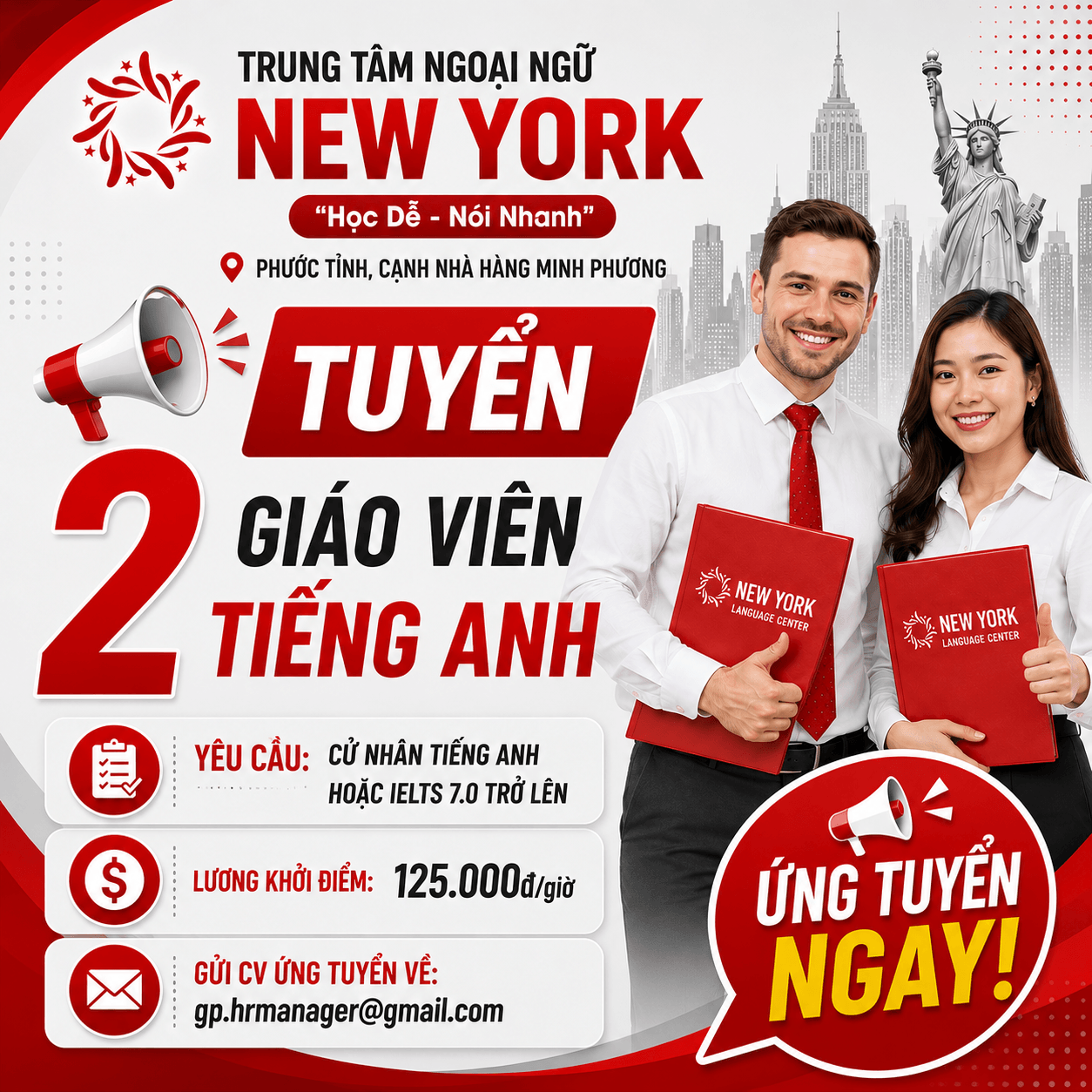 tuyển giáo viên tiếng anh tại chi nhánh long hải phước tỉnh