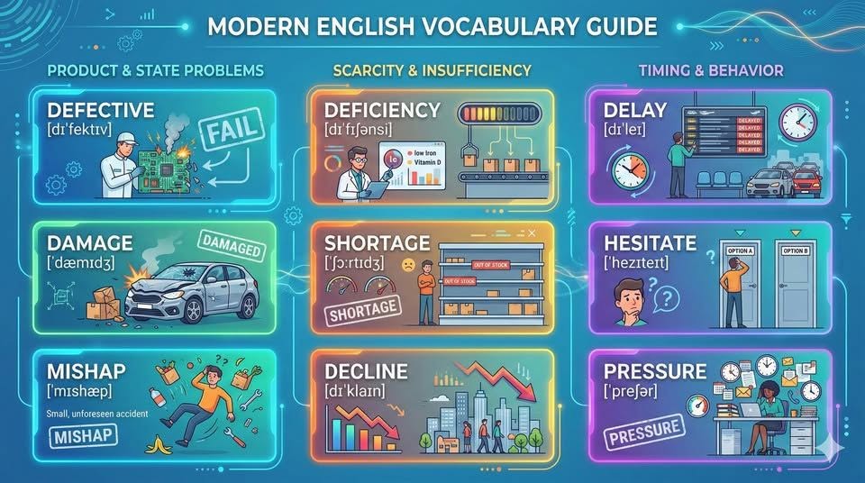 Bộ từ vựng Problems and Delays – Sự cố và chậm trễ từ New York School